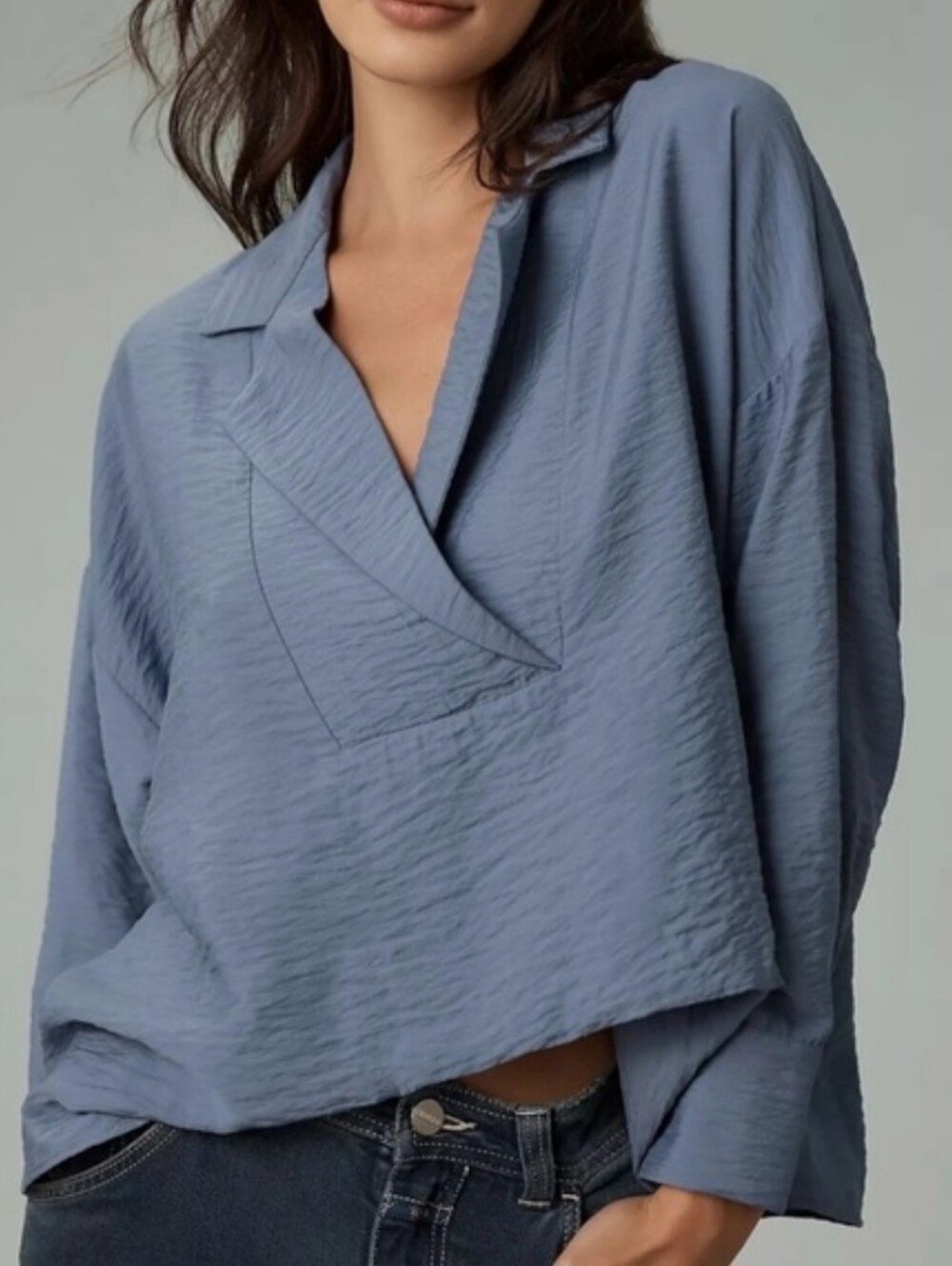 Anthropologie The Dylan Long Sleeve Wide Placket Blouse